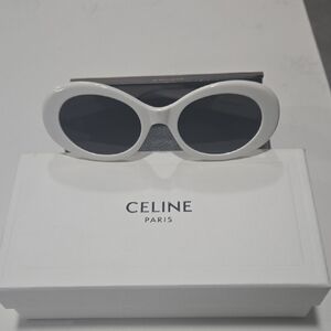 Celine Chic White Oval Sunglasses